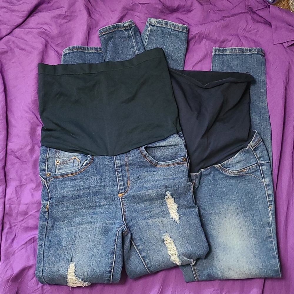 2 pairs of maternity jeans